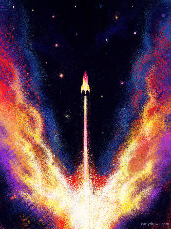 Second Spark a rocket blasts off