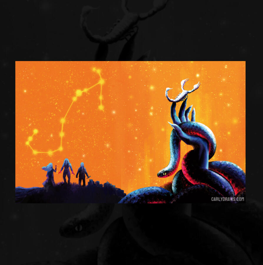 Scorpion Girl book cover for horror anthology with PS Publishing