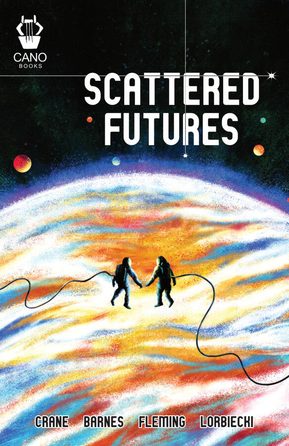 SCATTERED FUTURES cover artwork or sci fi anthology