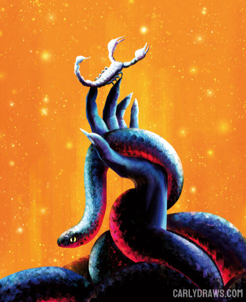 Scorpion Girl book cover for horror anthology with PS Publishing