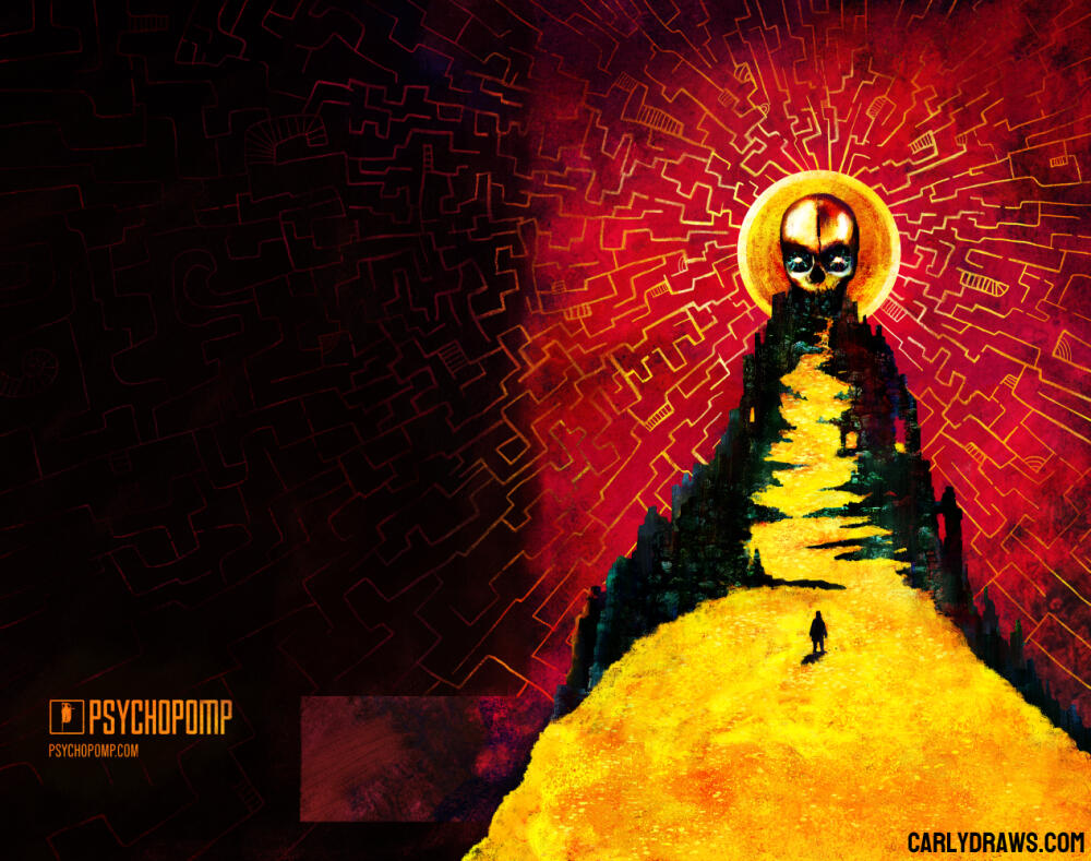 *Golden Skull pair of covers for The Deadlands speculative fiction magazine. Oil pastel and digital colour.