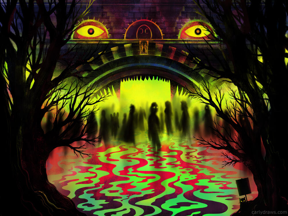 HORROR SHOW opening of a new horror themed exhibit in London&#39;s Southbank