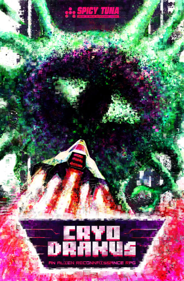 Cryo Drakus retro videogame inspired cover art