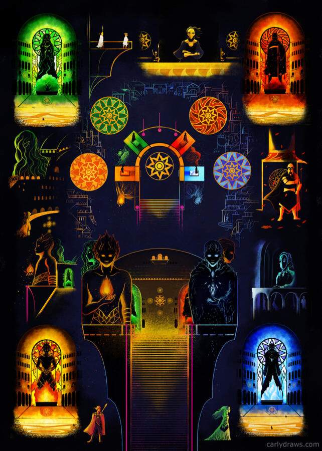 Solar Basilica multi view map for Rowan Rook and Decard