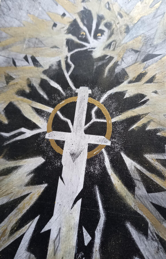 SHARDS print-paint experiments, layering up toner pieces with ink, paint, gold ink and wax