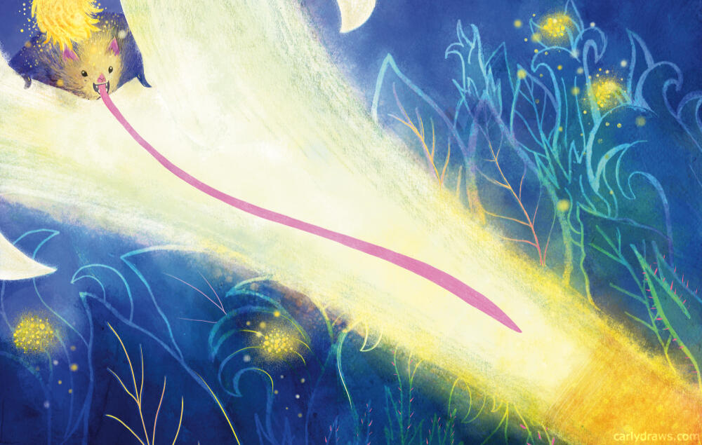 A special bat drinks nectar